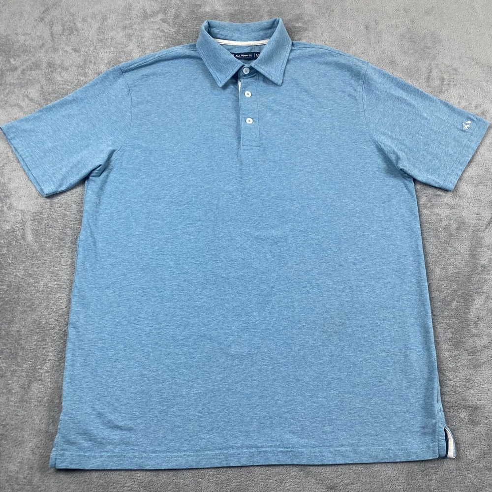 Fish Hippie Mens M Polo Shirt Blue Waterside Originals Short Sleeve Stretch